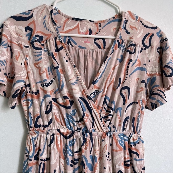 Isabel Materniry • Light Pink Blue Paisley Ruffle Faux Wear Maxi Dress - Picture 4 of 9